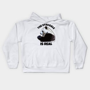 Panda the Struggle is Real Kids Hoodie